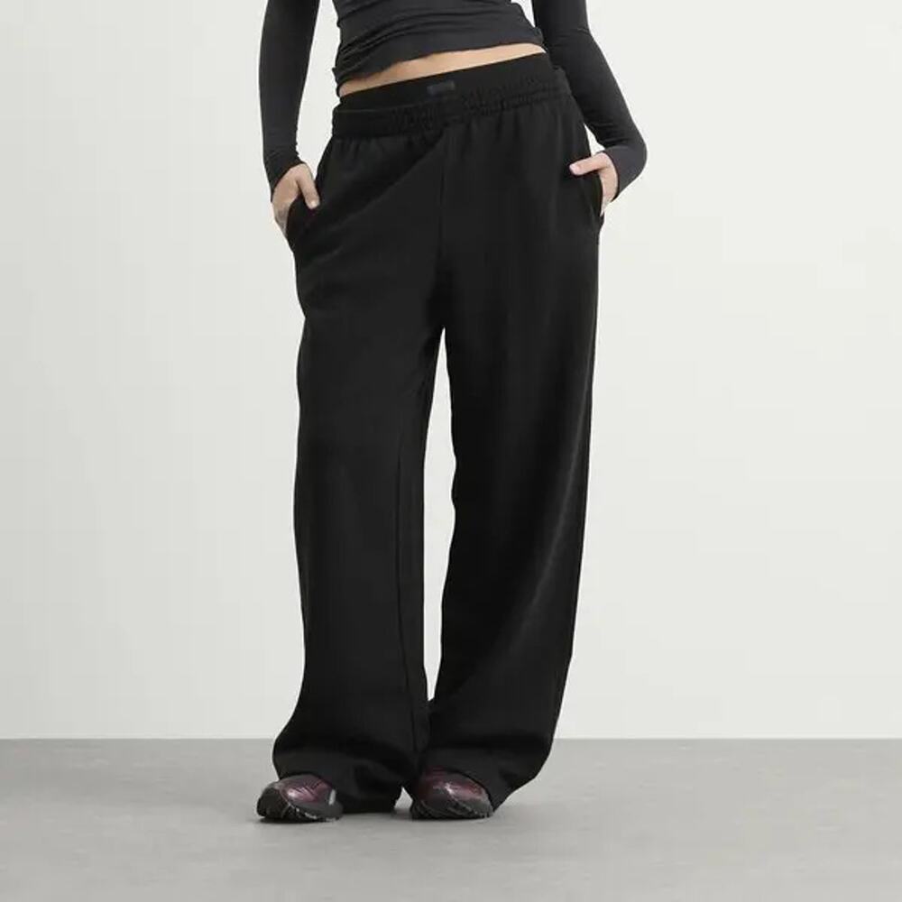 SKIMS COTTON FLEECE Exposed Boxer Pant - Onyx Size XL NWT #1659